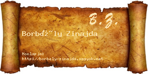 Borbély Zinajda névjegykártya